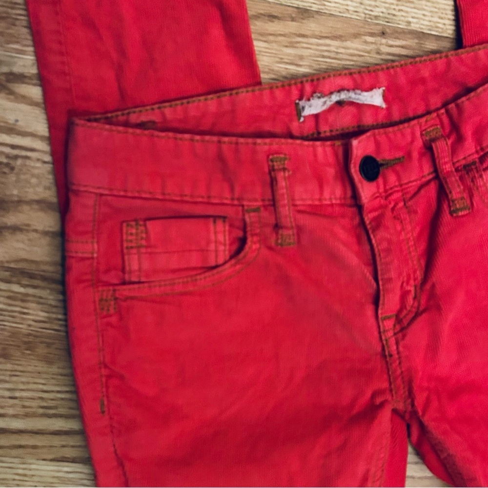 Free People Red Corduroy Pants Straight Leg Size 25 - Picture 2 of 12